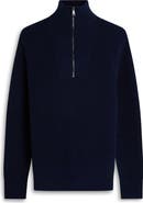 Bugatchi Merino Wool & Cotton Quarter Zip Pullover