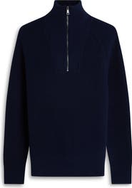 Bugatchi Merino Wool & Cotton Quarter Zip Pullover