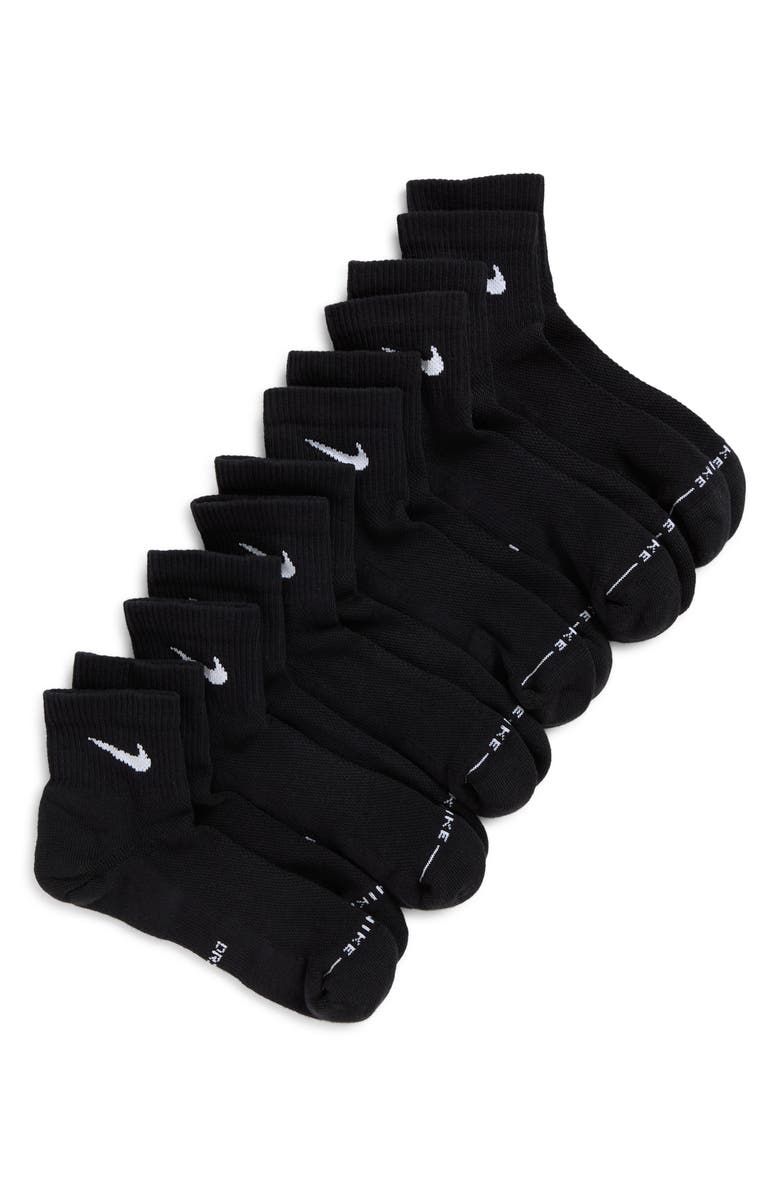 Nike Everday Elevated Assorted 6-Pack Cotton Blend Ankle Socks, Main, color, Black