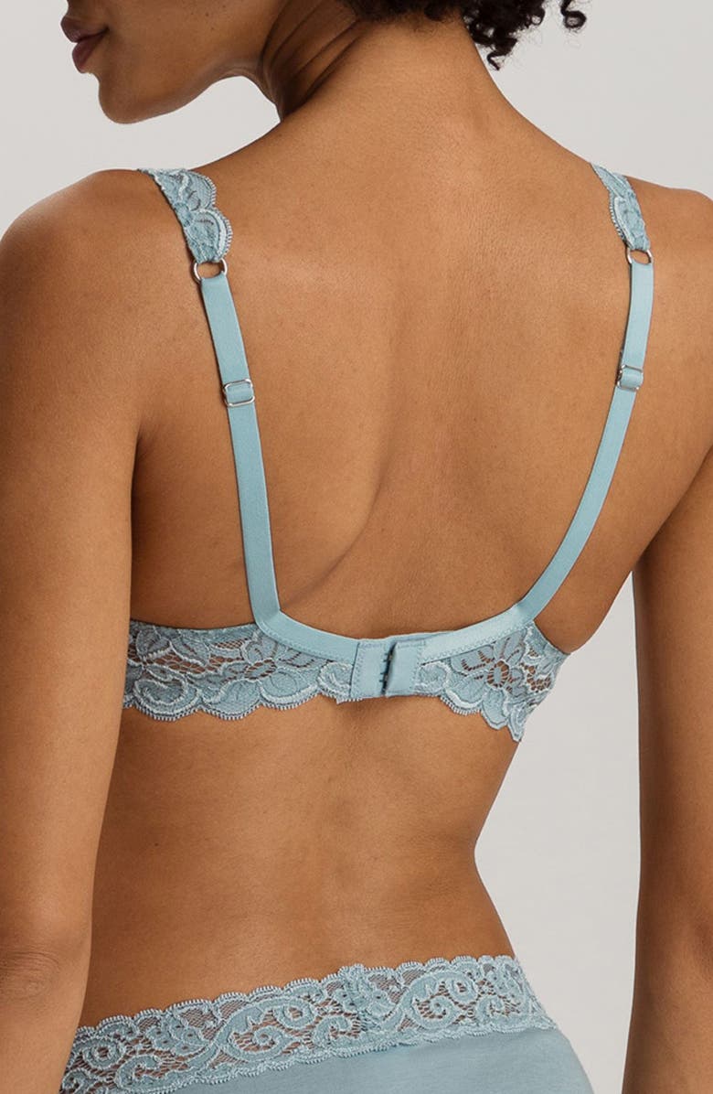Hanro Luxury Moments Underwire Bra, Alternate, color, Tourmaline Blue