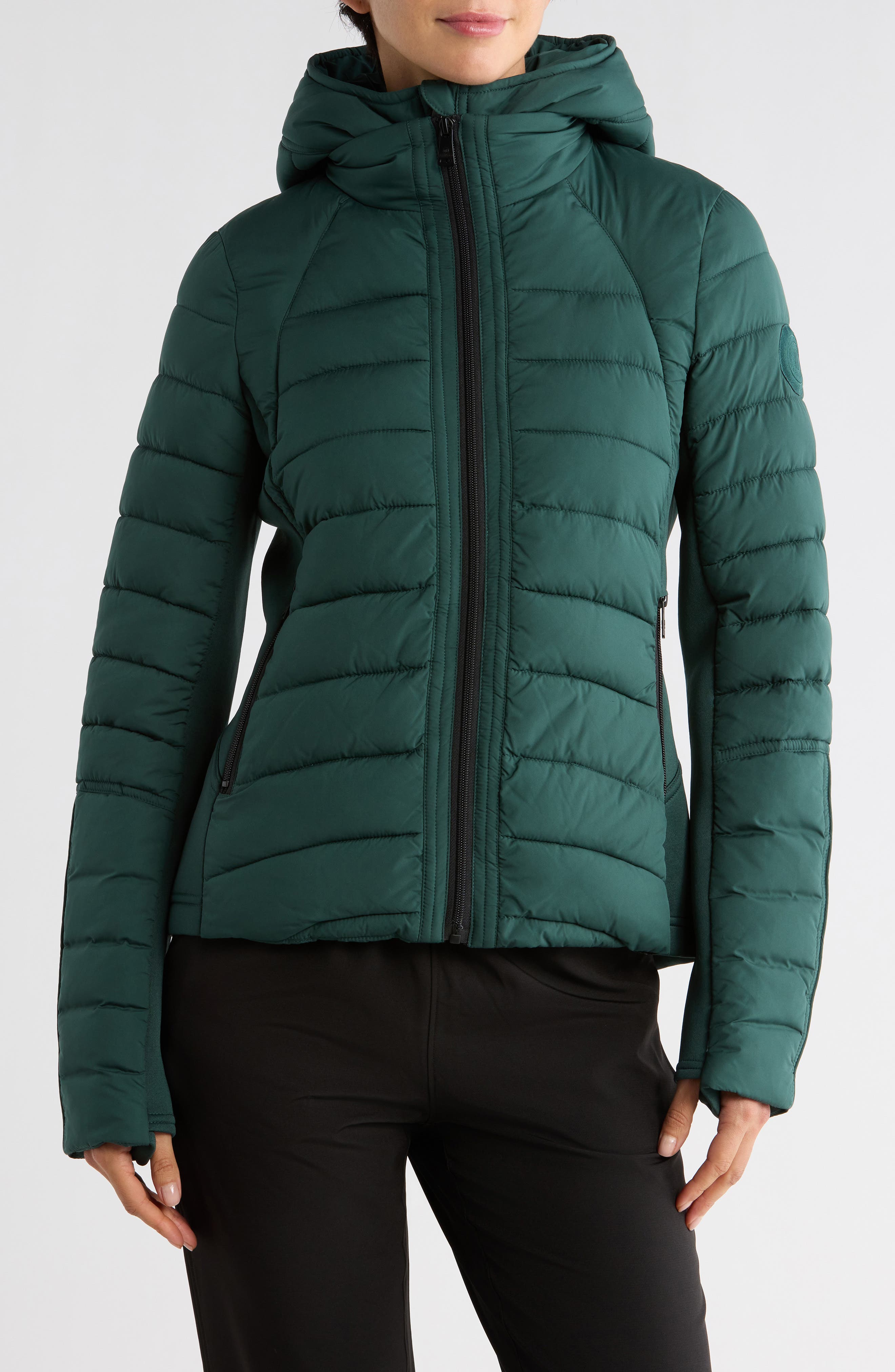 Bernardo Hooded Quilted Water Repellent Jacket
