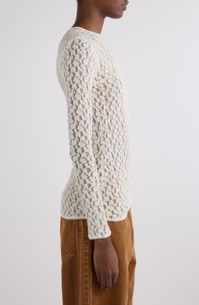 Isabel Marant Gaelle Stretch Lace Top, Alternate, color, Ecru