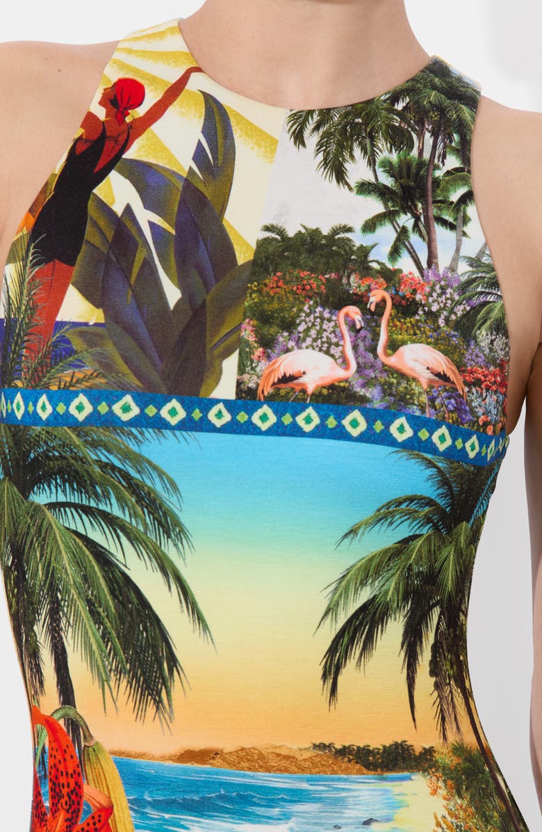 Alice + Olivia Pania Print Sleeveless Maxi Dress, Alternate, color, Island Dreams