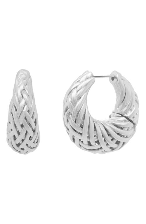 Dean Davidson Cinta Woven Hoop Earrings In Silver