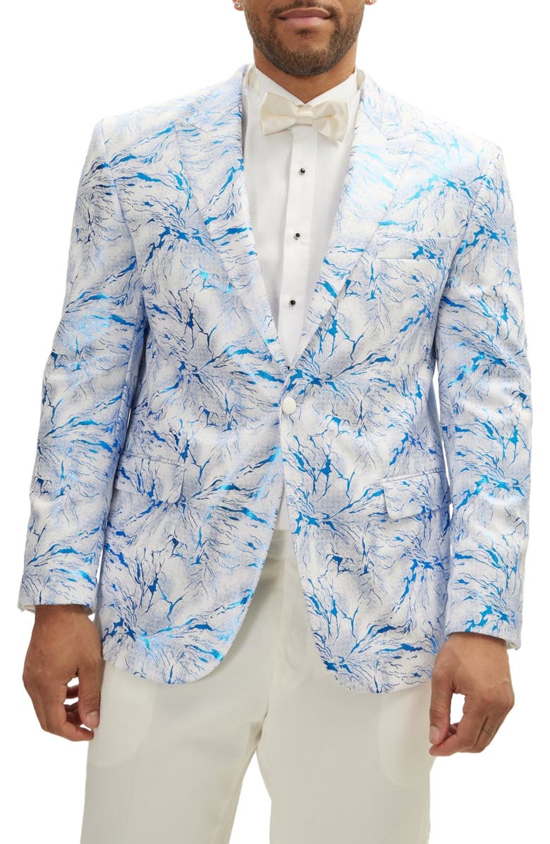 RON TOMSON The Wet Look Electric Tuxedo Jacket, Main, color,