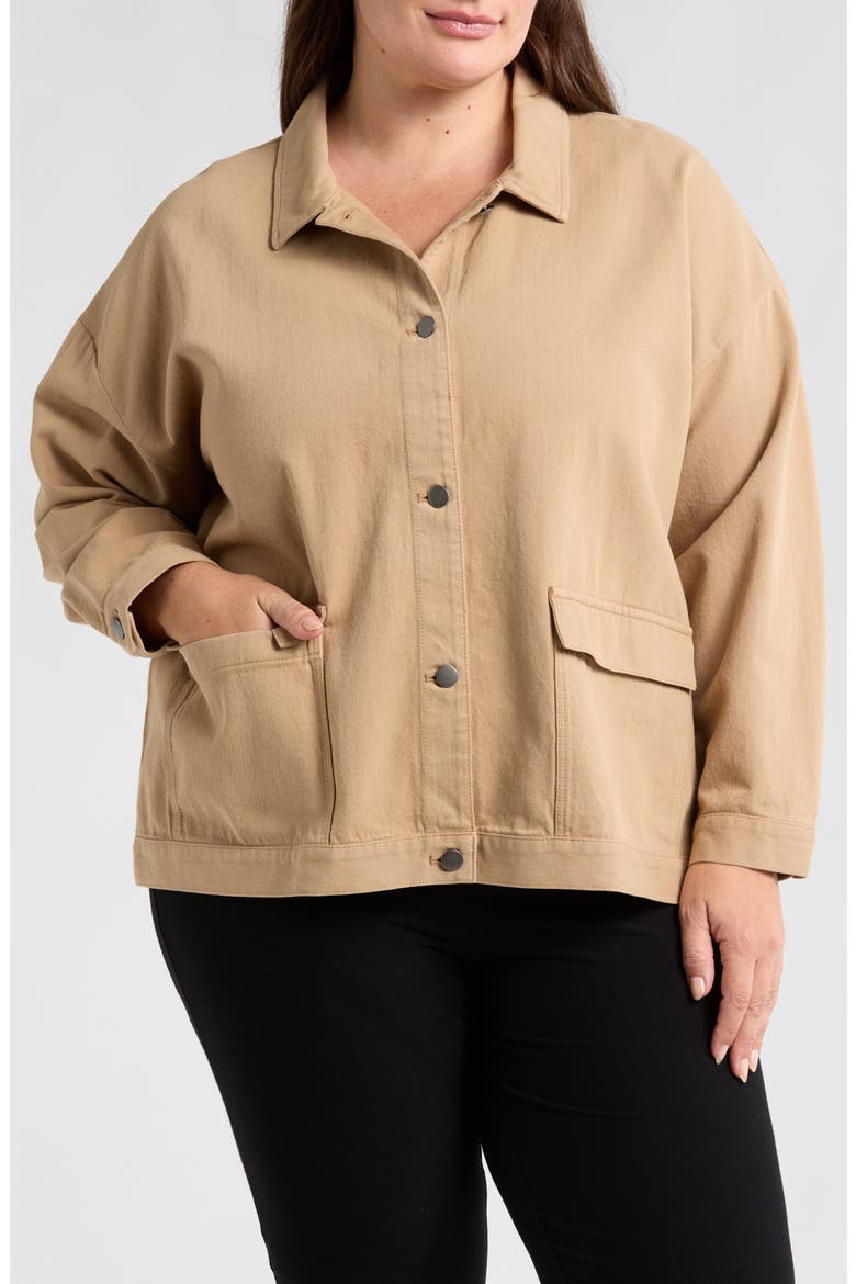 Classic Collar Organic Cotton Jacket, Alternate, color, BISCUIT