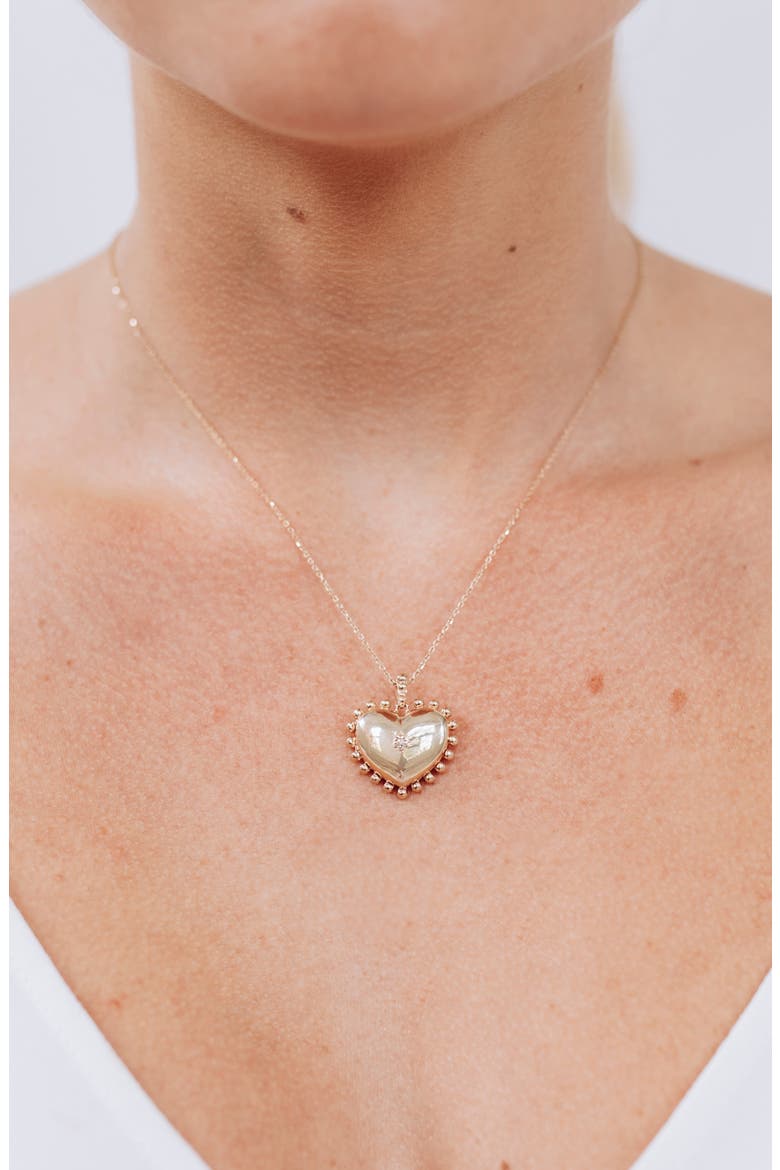 Dew Drop Heart Locket, Alternate, color, 14K YELLOW GOLD/ DIAMOND
