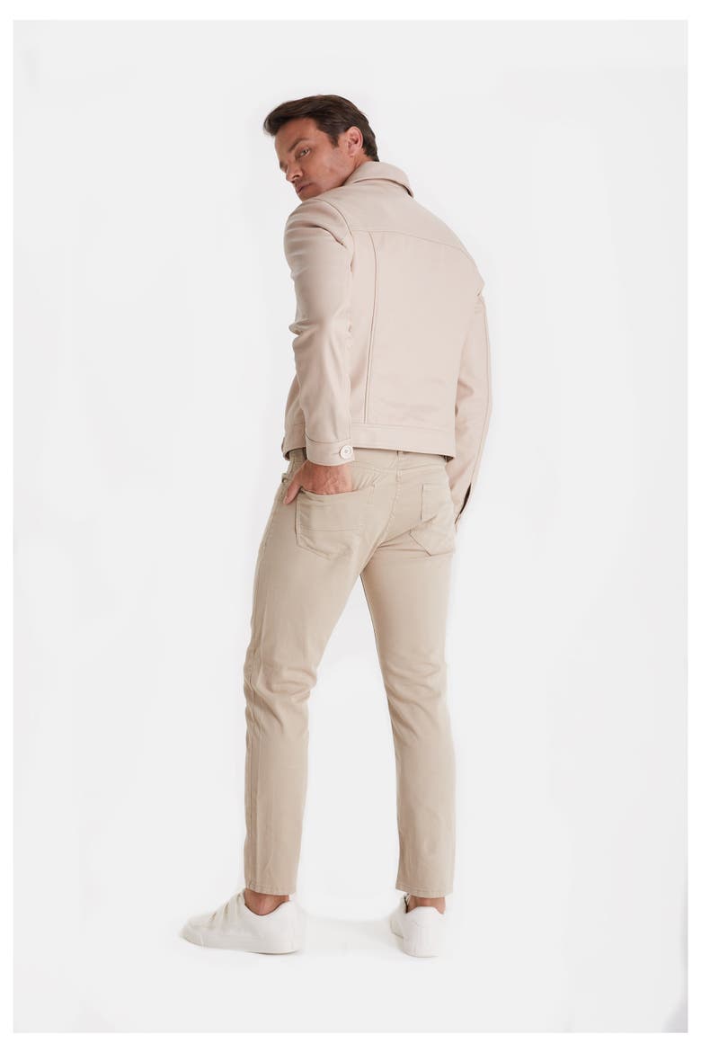 Marcus Leather Jacket, Alternate, color, Beige