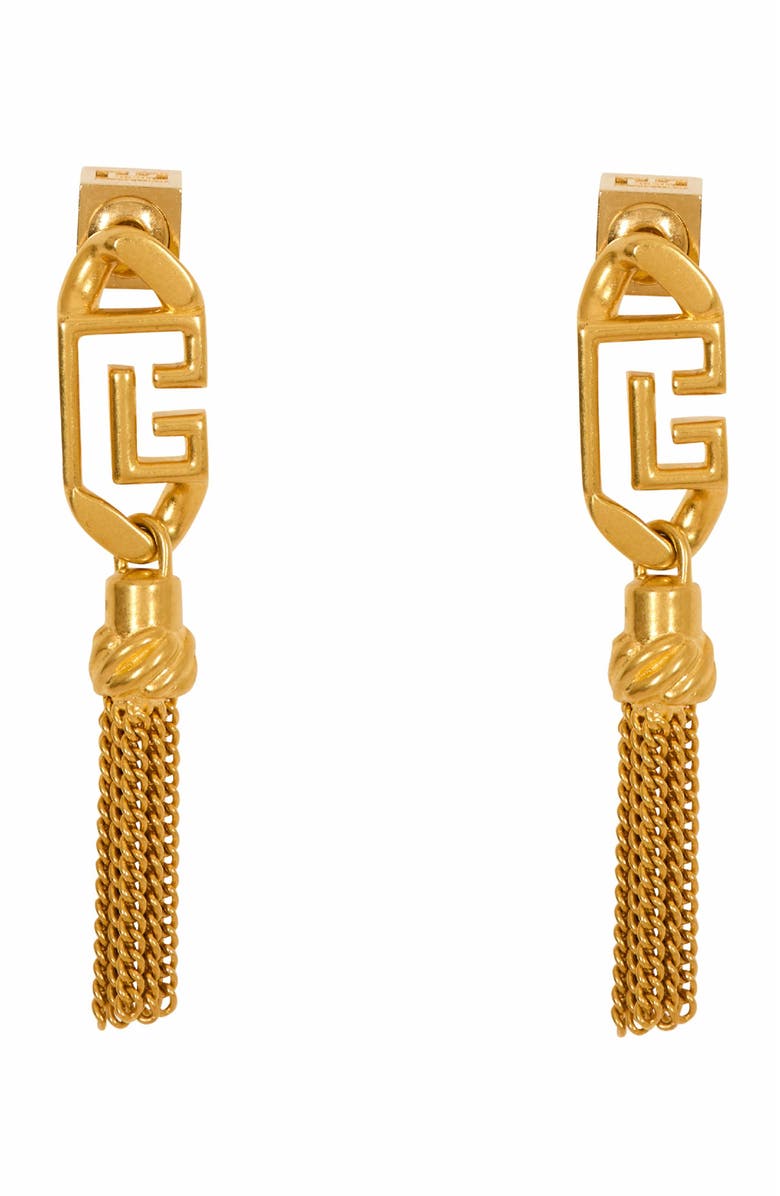 Balmain Sync Pb Pendant Brass Earrings, Main, color, 