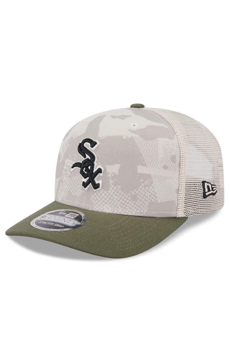 New Era Men's New Era Light Beige/Olive Chicago White Sox 2025 Armed Forces Day 9SEVENTY Stretch-Snap Hat, Alternate, color, Light Beige