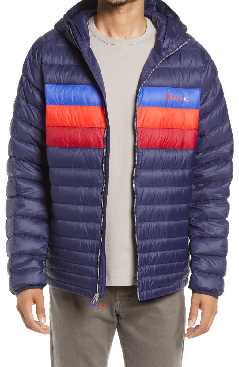 Cotopaxi Fuego Water Resistant 800 Fill Power Hooded Down Jacket, Main, color, 