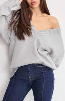 Good American Oversize V-Neck Sweater
