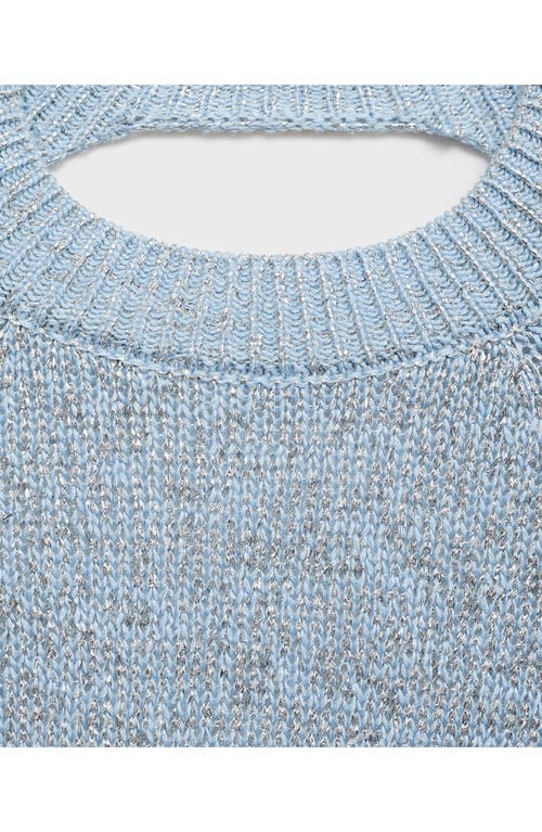 Mango Open Back Lurex Sweater Blue In Blue