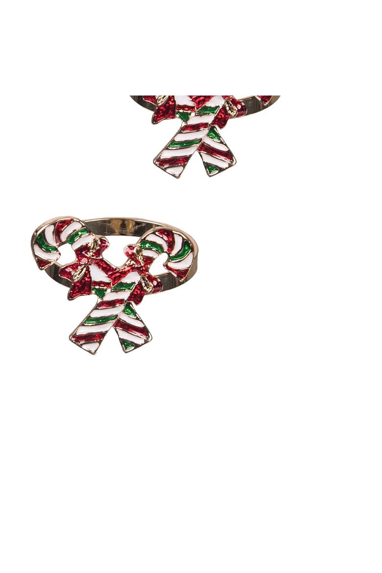 Candy Cane Napkin Rings Set of 4, Alternate, color, Red