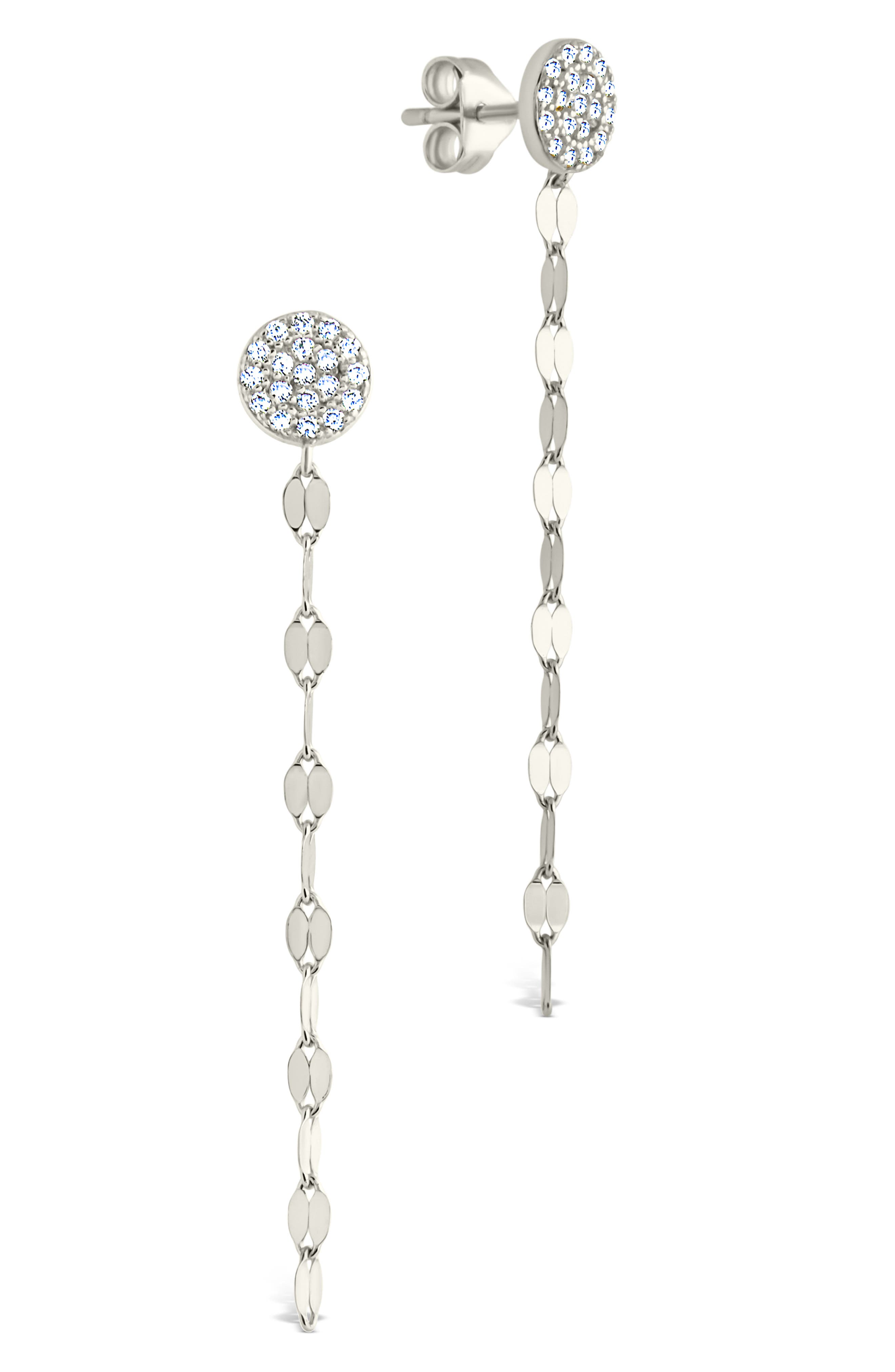 Annabelle CZ Pavé Disc Drop Earrings