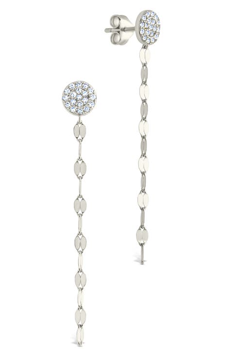 Annabelle CZ Pavé Disc Drop Earrings