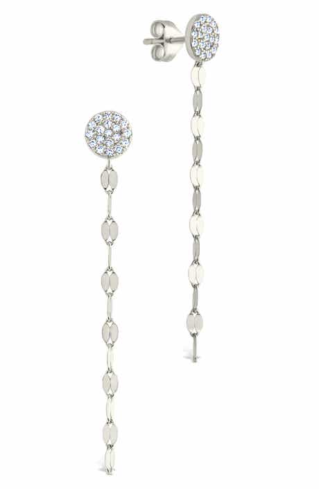 Annabelle CZ Pavé Disc Drop Earrings