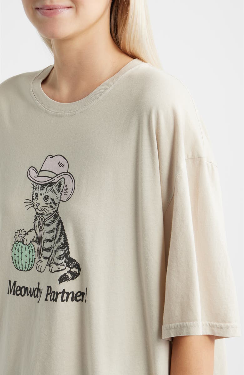 Junk Food Meowdy Partner Graphic T-shirt, Alternate, color, Birch