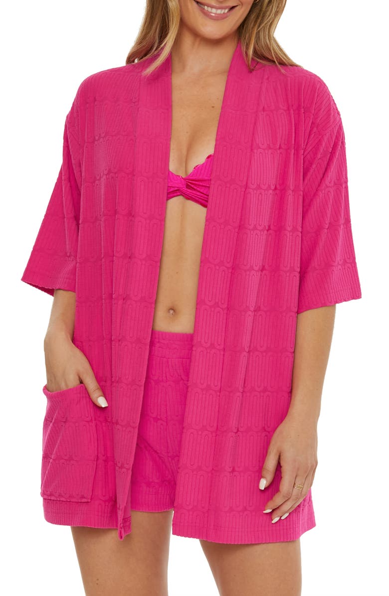 Trina Turk Skyfall Jacquard Terry Cover-Up Robe, Alternate, color, 