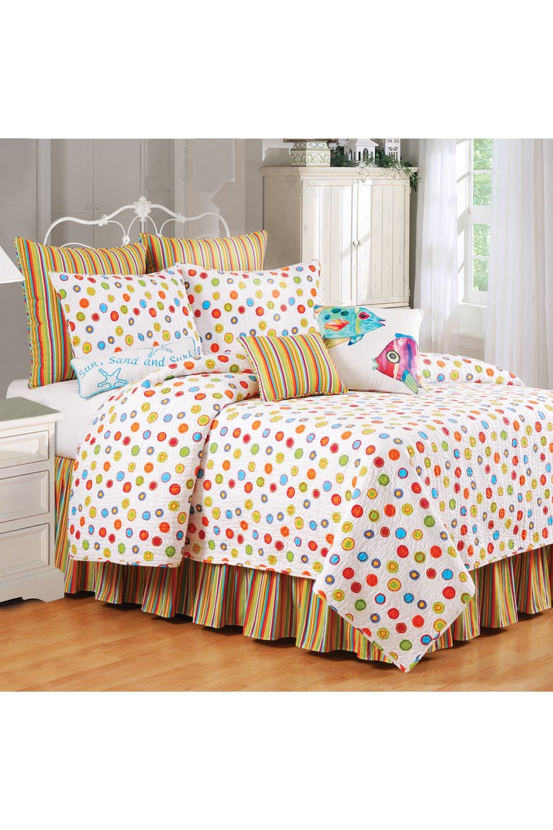 26" x 26" Cotton Euro Sham Tropical Stripes - Machine Washable, Main, color, Yellow