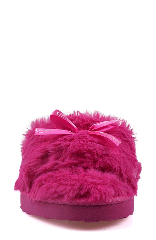 Candies Candie's Zazas Faux Fur Slide Sandal In Fuchsia