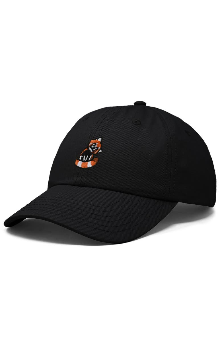 Dalix Red Panda Embroidered Dad Hat, Alternate, color, Black