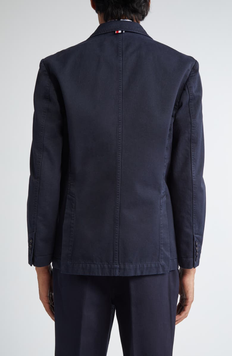 Thom Browne Unstructured Cotton Twill Jacket, Alternate, color, 