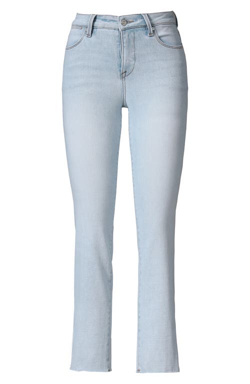 Bayeas Raw Hem High Waist Crop Straight Leg Jeans In Blue