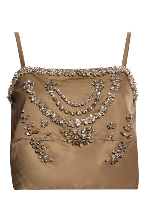 Marilyn Rhinestone Crop Camisole