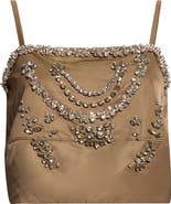 Cinq à Sept Marilyn Rhinestone Crop Camisole