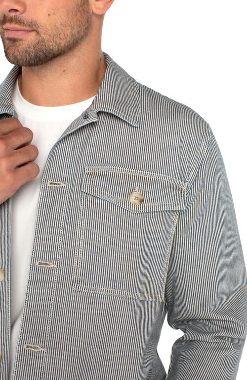 Liverpool Los Angeles Stripe Stretch Cotton Shirt Jacket In Gray
