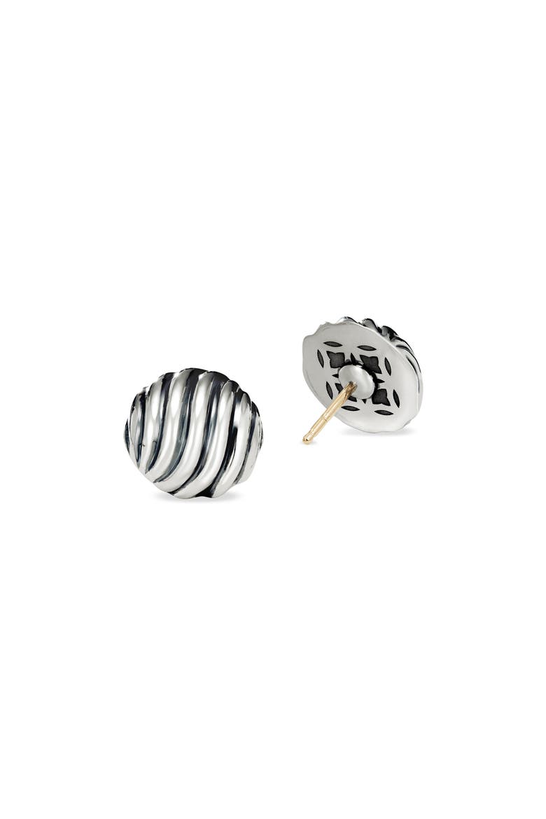 Sculpted Cable Earrings, Alternate, color, SILVER