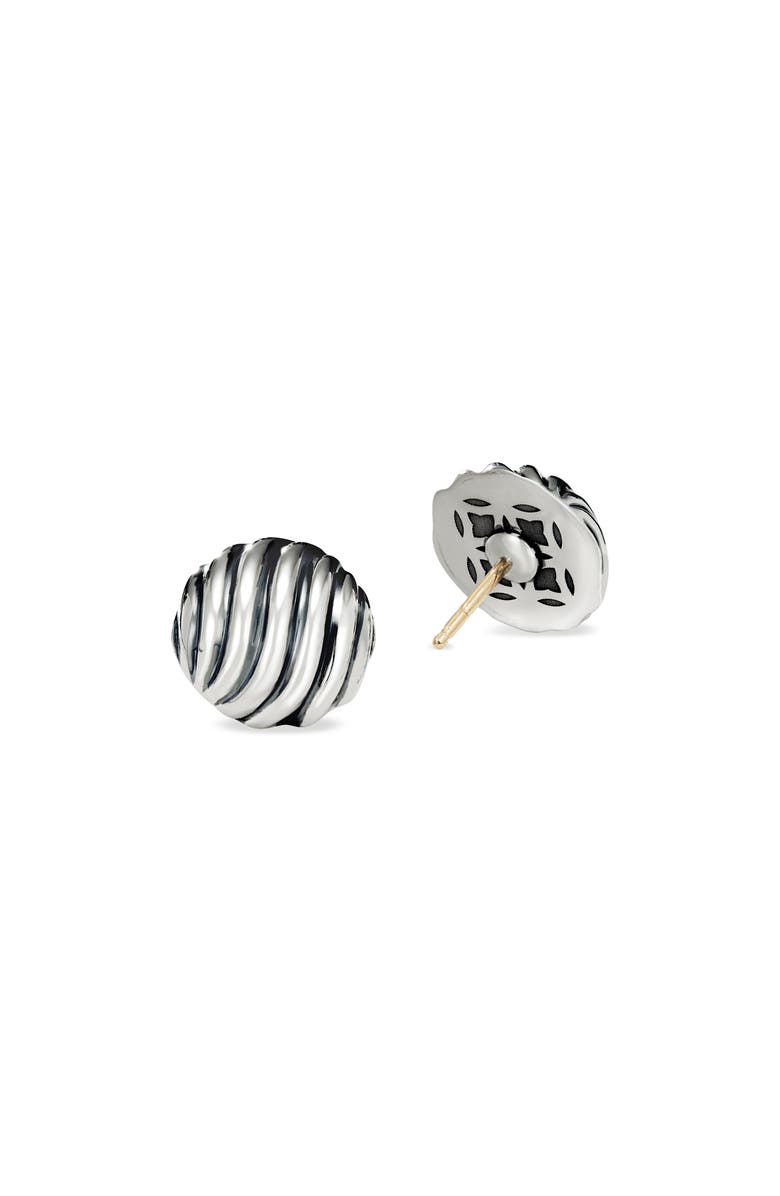 David Yurman Sculpted Cable Earrings, Alternate, color, Silver