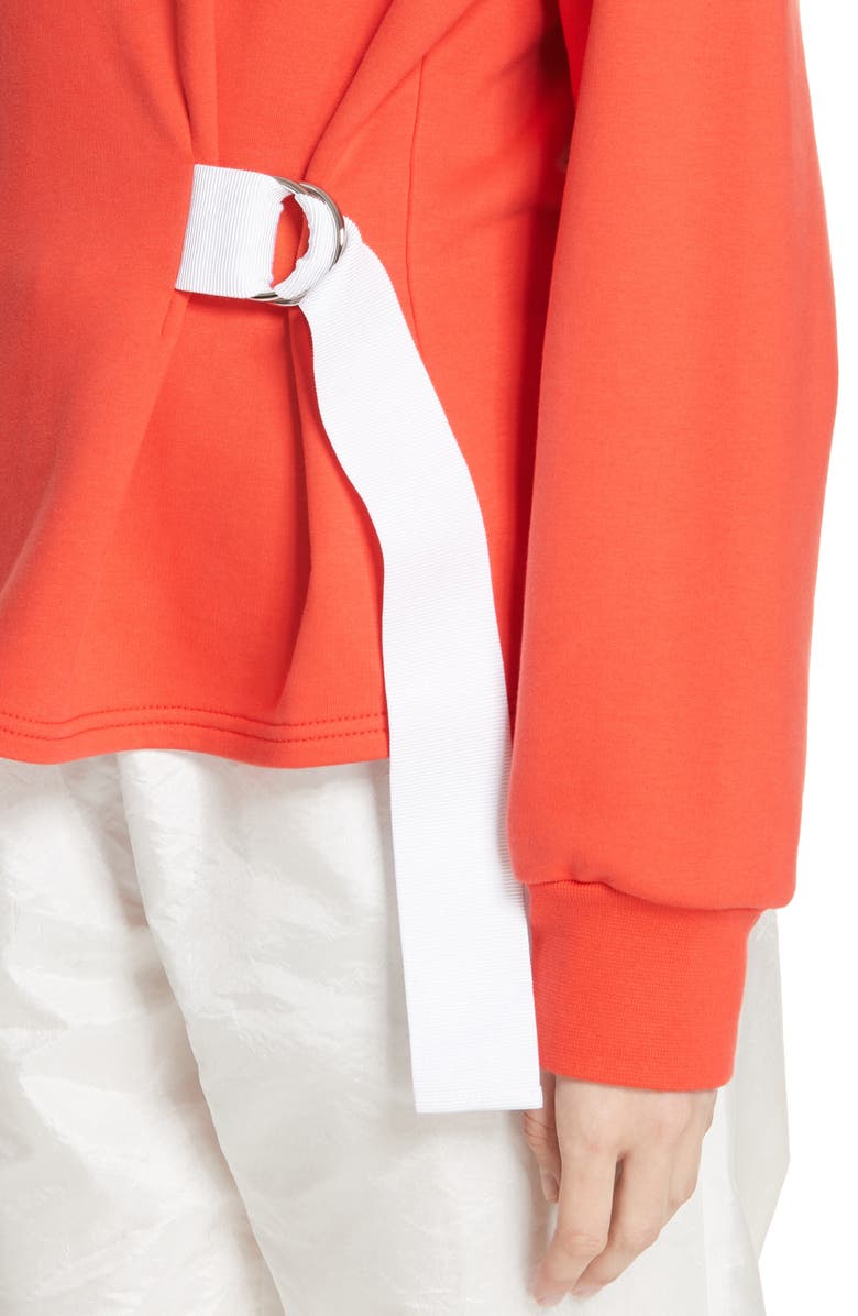 Tibi Belted Sweatshirt, Alternate, color, 