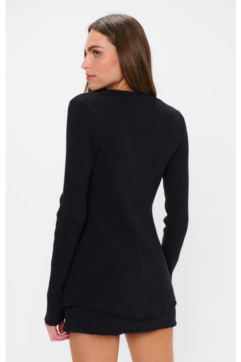 Josie Top, Alternate, color, Black Rib Knit