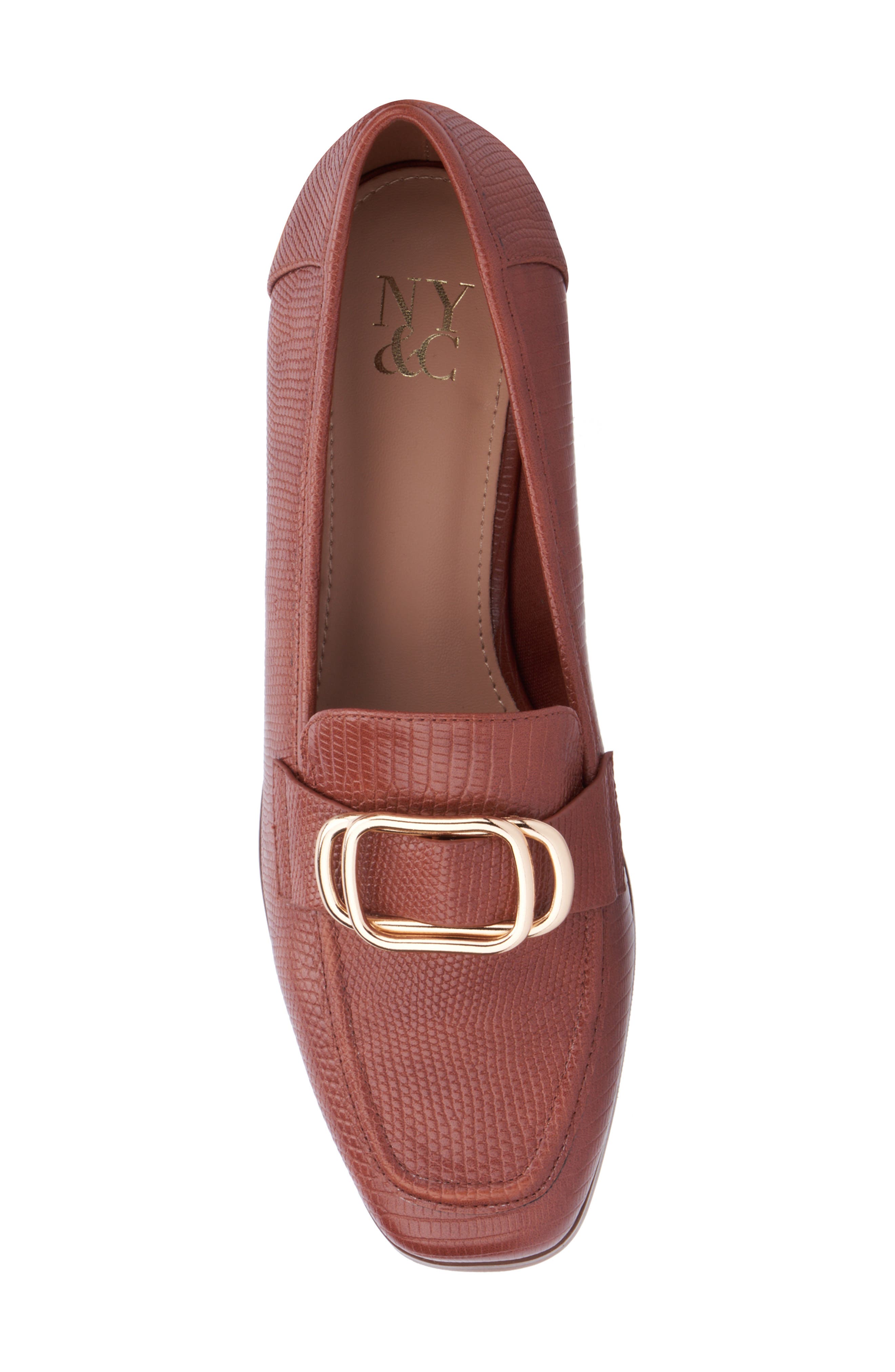 NEW YORK AND COMPANY Ramira Buckle Loafer, Alternate, color, Cognac