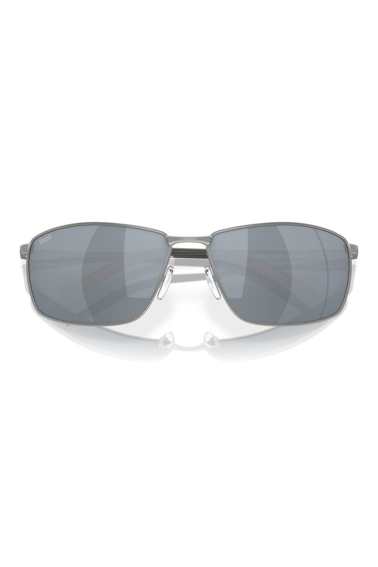 Turret 63mm Oversize Polarized Irregular Sunglasses, Alternate, color, SILVER / GRAY SILVER 580P