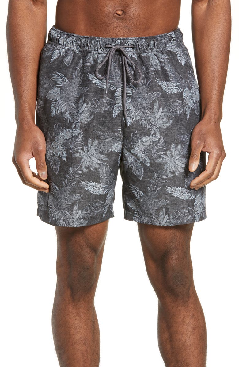 Tommy Bahama Naples Coast Faded Palms Classic Fit Swim Trunks, Main, color, 