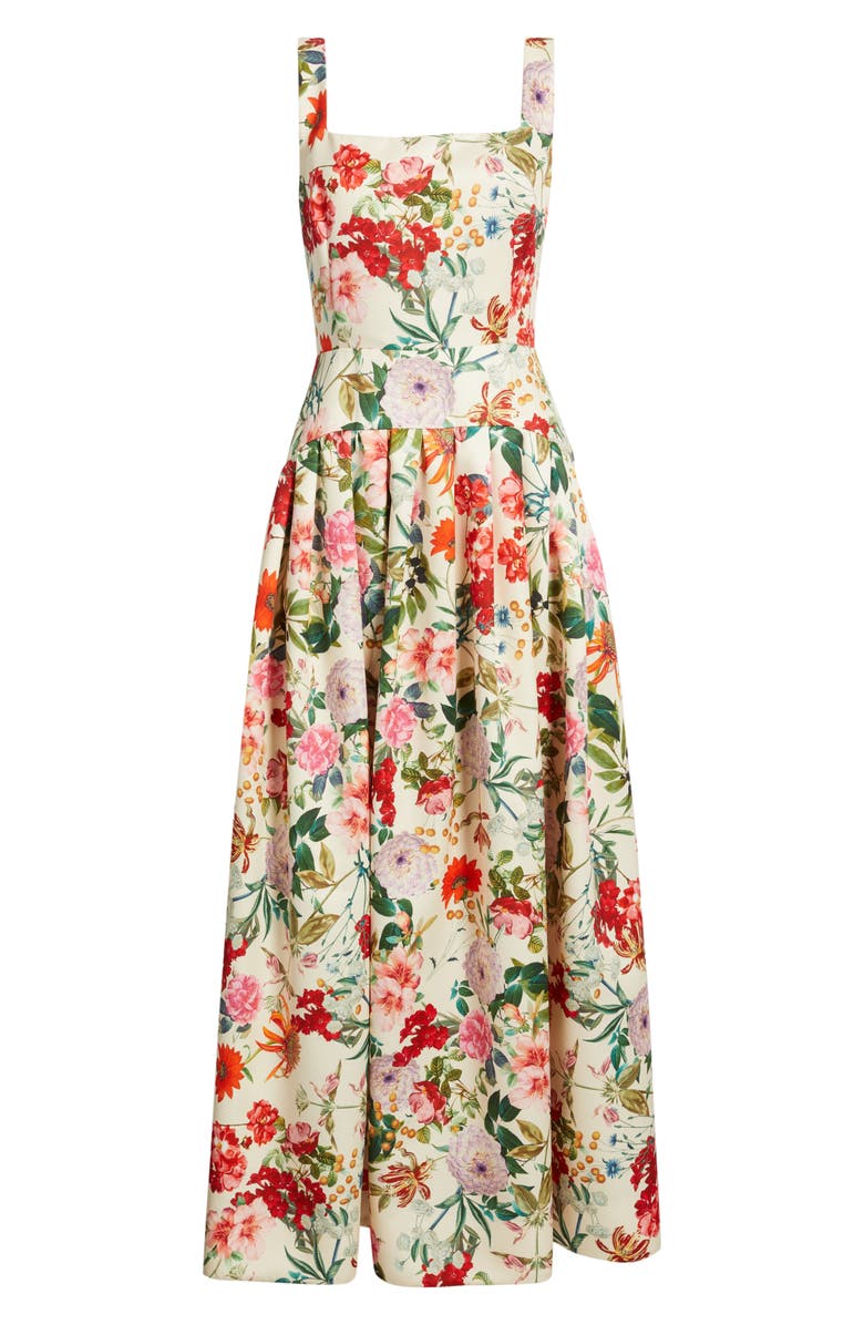 Julia Jordan Floral A-Line Gown, Alternate, color, Ivory Multi