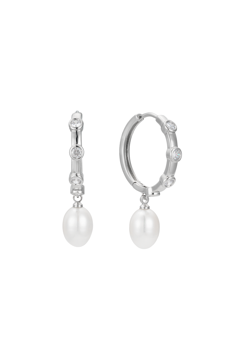 Untamed Petals Braxton Hoop, Main, color, Silver