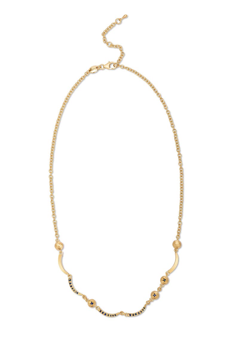 Arch Necklace Water Element Sapphire, Main, color, Gold/Blue Sapphire