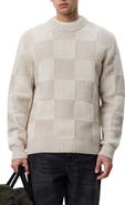 Les Deux Checkered Wool Crewneck Sweater
