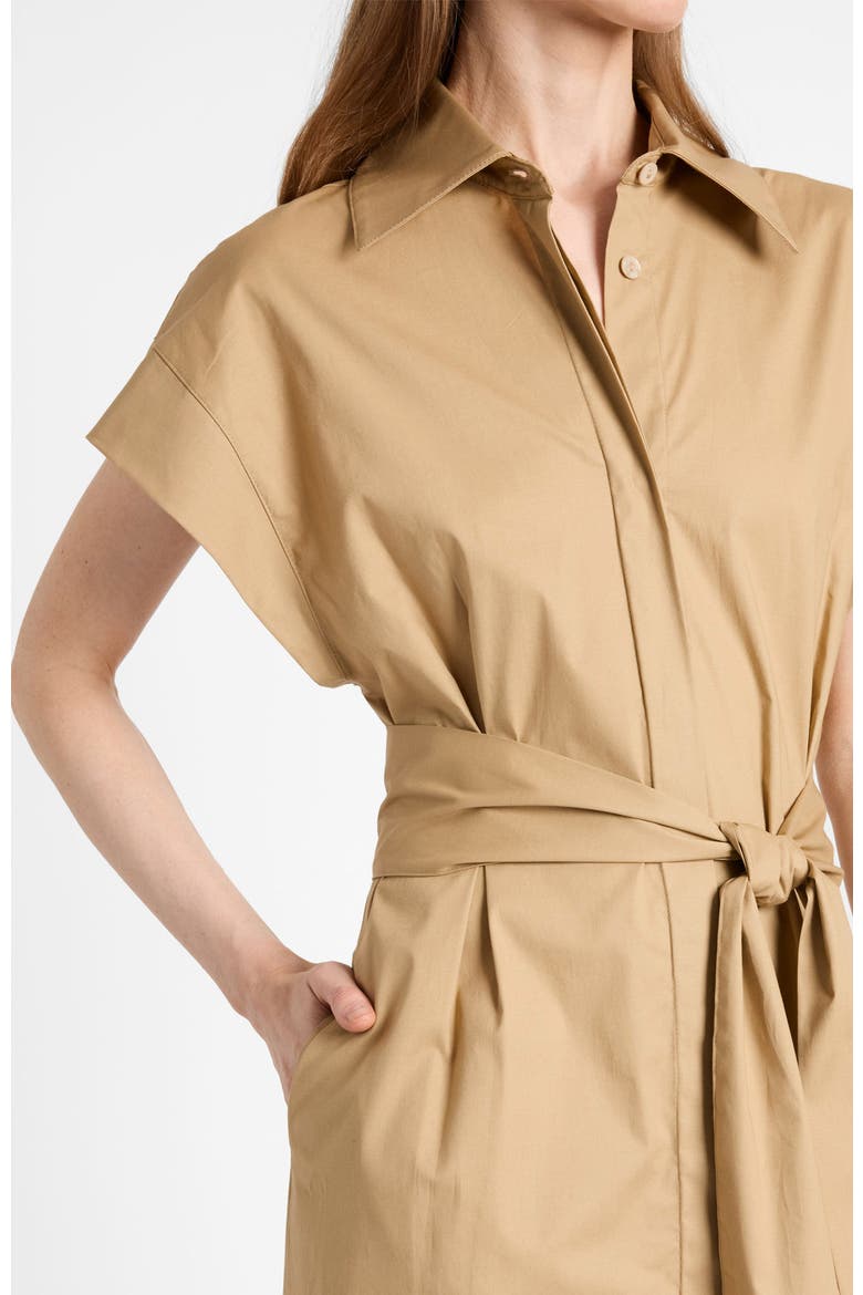Nisa Cap Sleeve Poplin Shirt Dress, Alternate, color, Chai