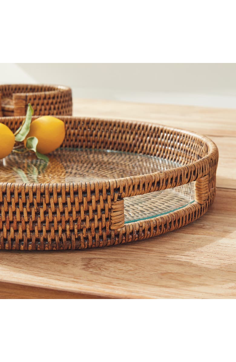 Napa Home & Garden Burma Rattan Serving Tray, Brown, Alternate, color, Brown