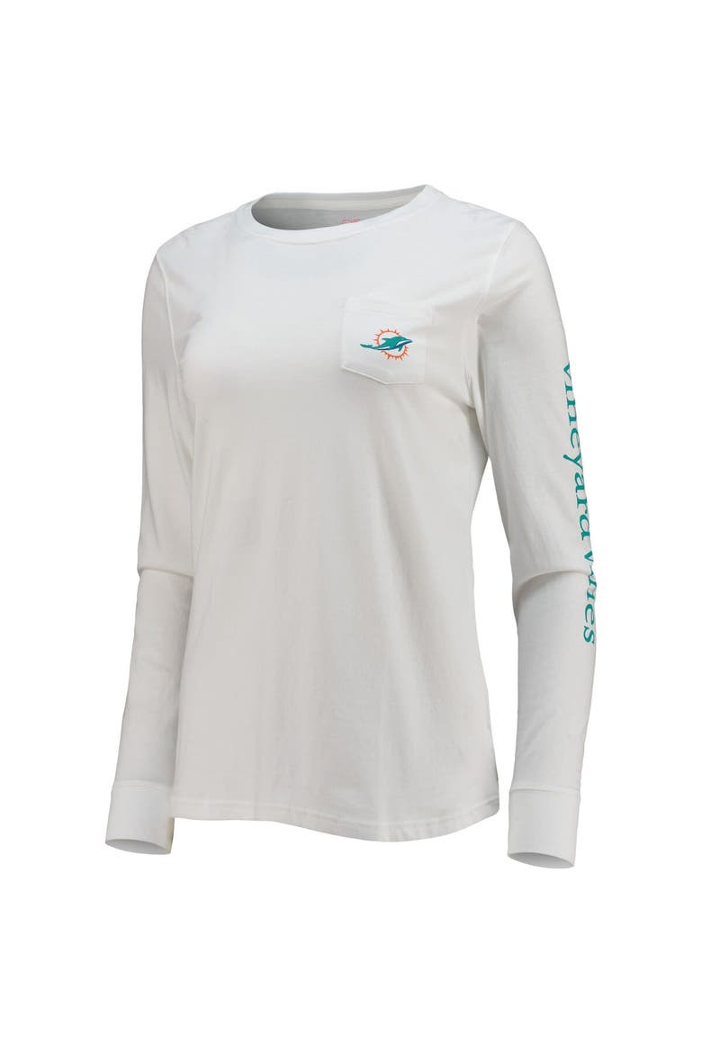 Women's Vineyard Vines White Miami Dolphins Helmet Long Sleeve T-Shirt, Alternate, color, White