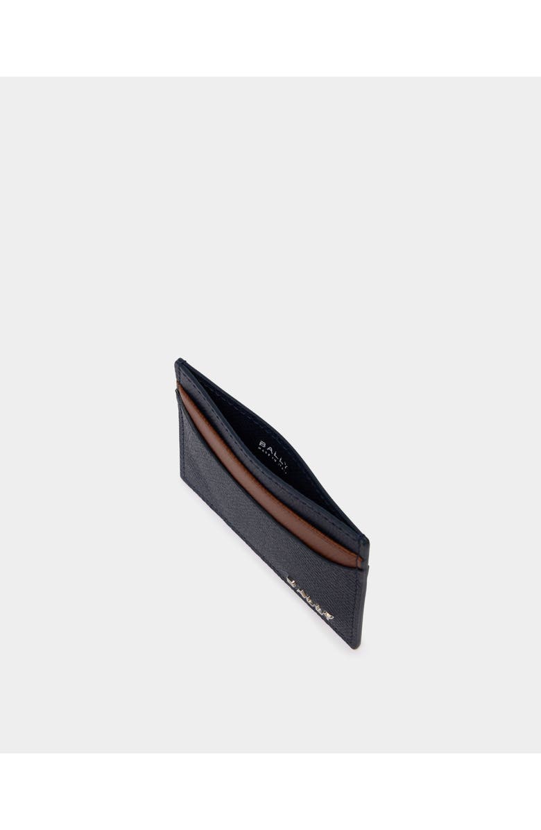 Bally Essential Card Holder in Leather, Alternate, color, Blue
