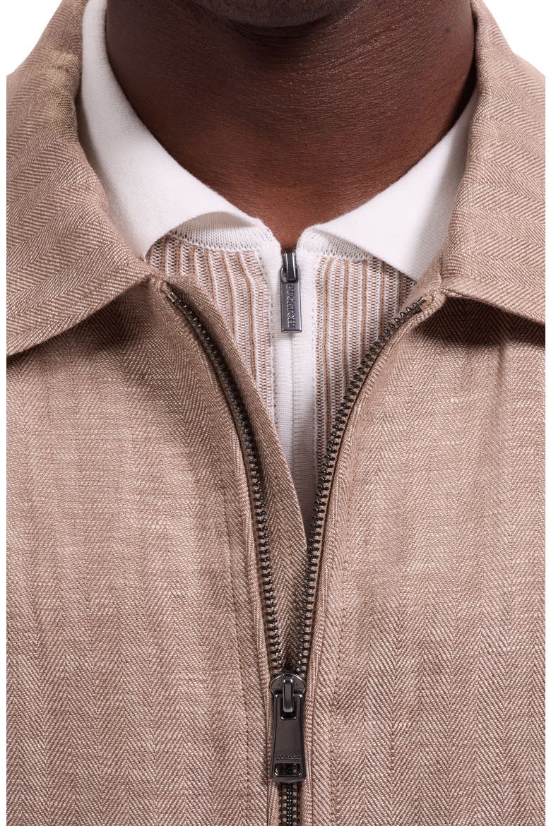 Linen Bomber Jacket, Alternate, color, TOBACCO