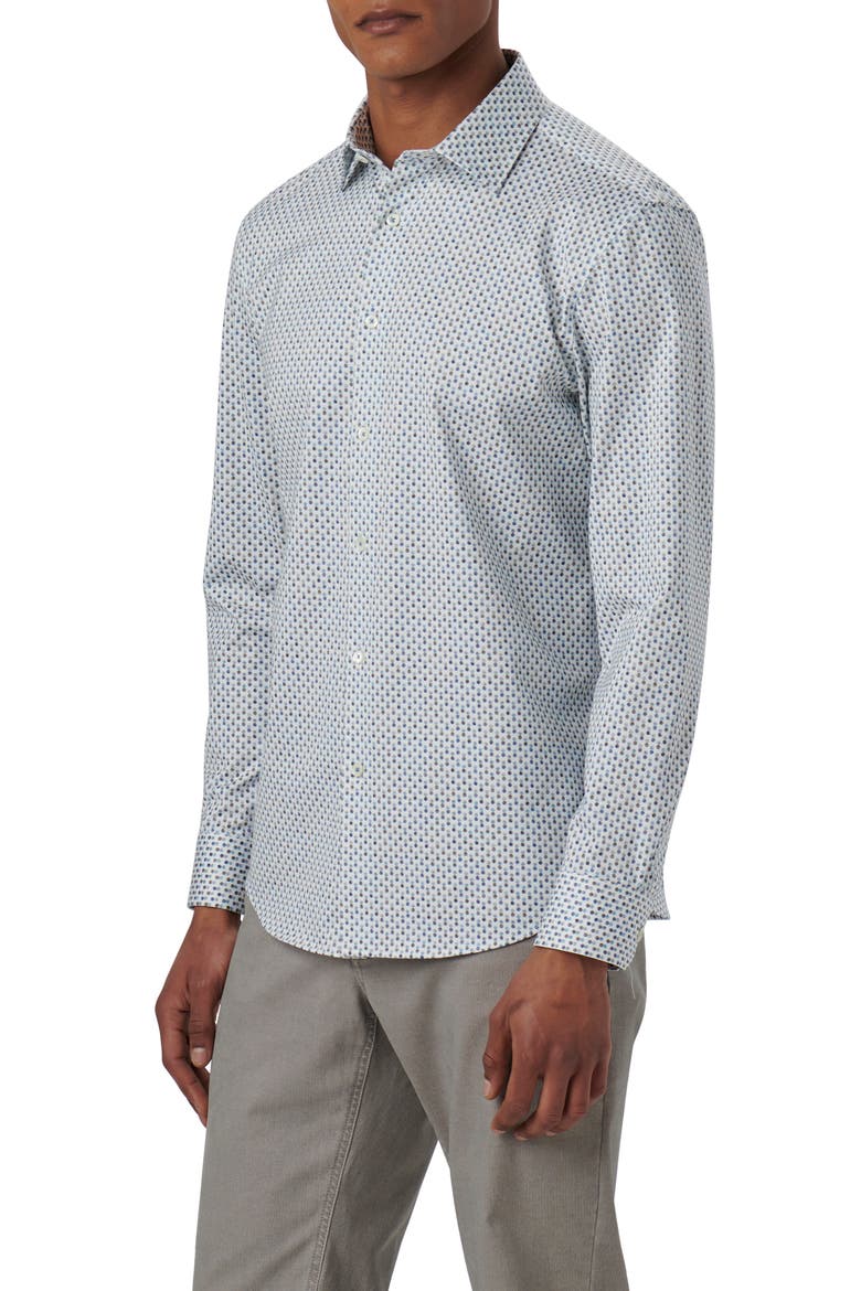 James OoohCotton® Double Dot Print Button-Up Shirt, Alternate, color, CHALK