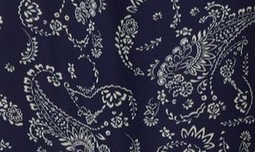 Jones New York Print Front Pleat Top In Pacific Navy/jones White