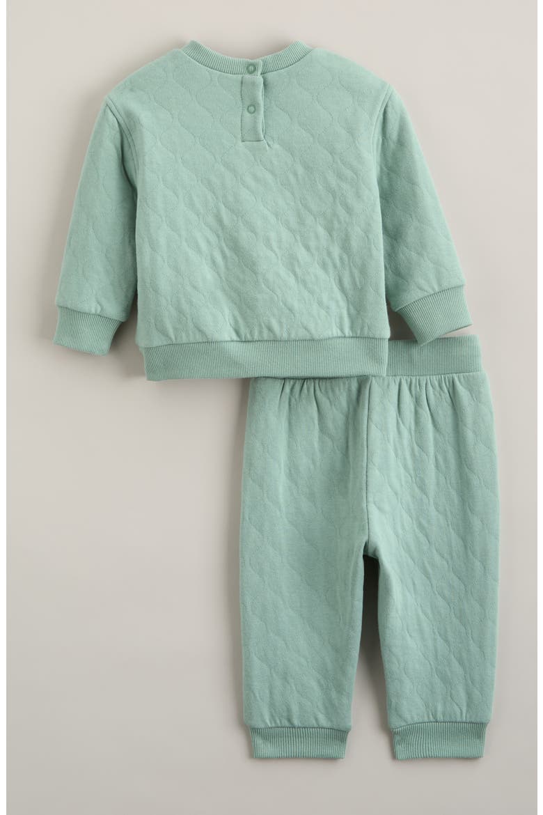 Quilted Sweatshirt & Sweatpants Set, Alternate, color, GREEN GRANITE